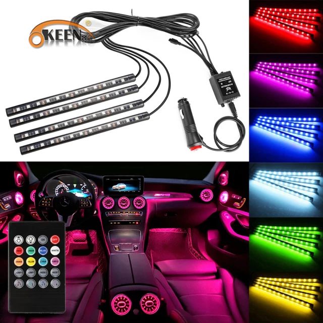 Neon LED Car Interior Light with Music Control Function