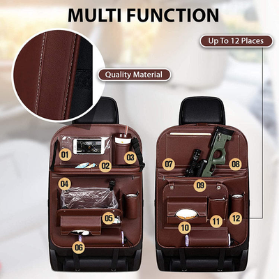 CAR SEATBACK ORGANIZER WITH FOLDABLE TABLE TRAY