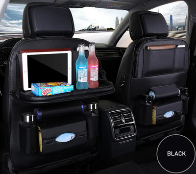 CAR SEATBACK ORGANIZER WITH FOLDABLE TABLE TRAY