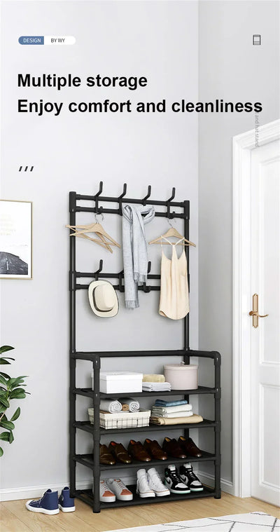 Multi-Layer Shoe Rack Coat Rack Storage & DIY Clothes Hanger