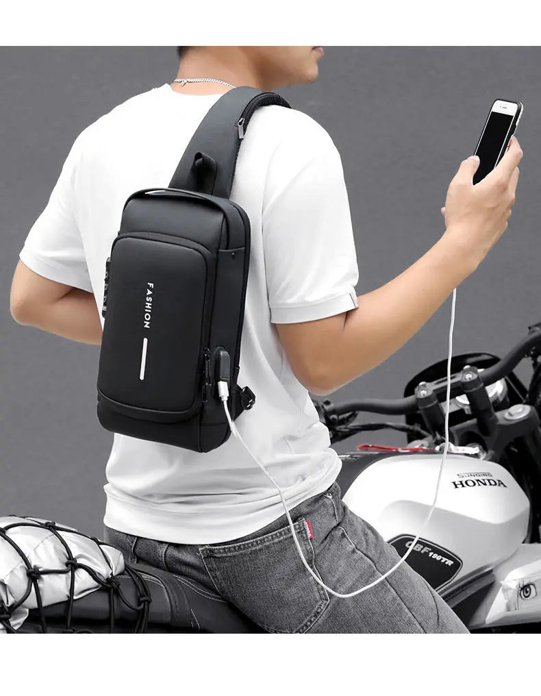 Multifunction Anti Theft USB Messenger Cross Body Travel Sling Chest Bags