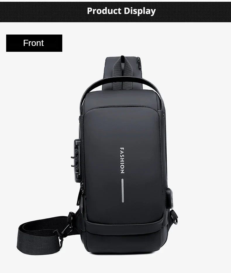 Multifunction Anti Theft USB Messenger Cross Body Travel Sling Chest Bags